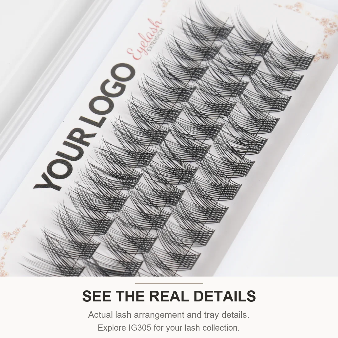 Schwarze IG01 DIY Cluster-Wimpern Selbstanbringung Wimpernverlängerungen Natürliche Zarte Falsche Wimpern OEM Private Label Maßgeschneiderte Wimpern – Detail 4