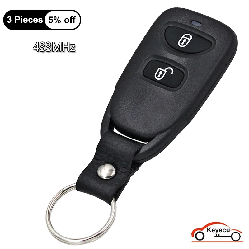 KEYECU 2+1 / 3 Button 433MHz For Hyundai Tucson Santa Fe 2005 2006 2007 2008 2009 Car Remote Control Smart Key Fob