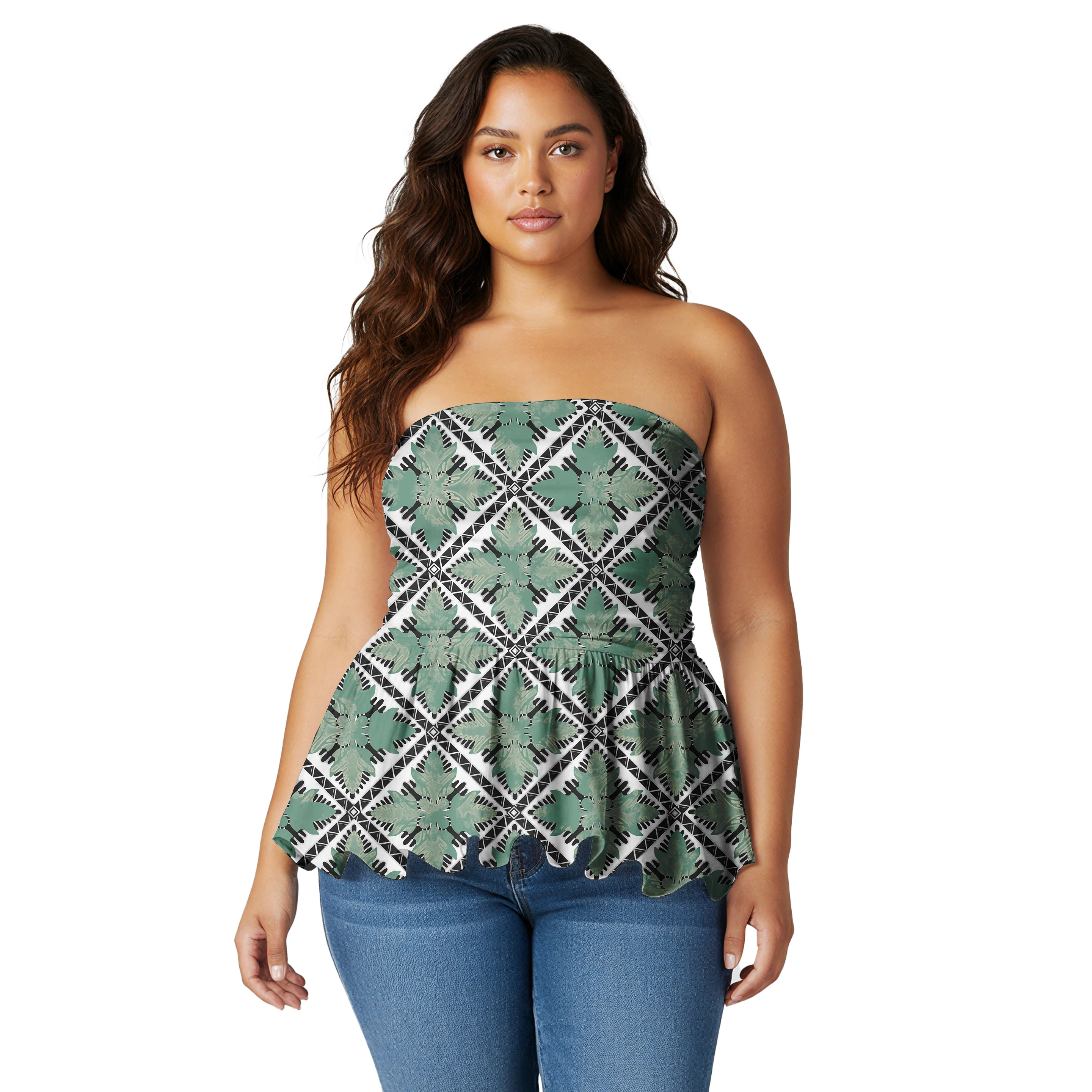 Customized Women Floral Aloha Shirts Dress Sexy Off Shoulder Top Hawaiian Casual Tribal Polynesian Plus Size Blouse