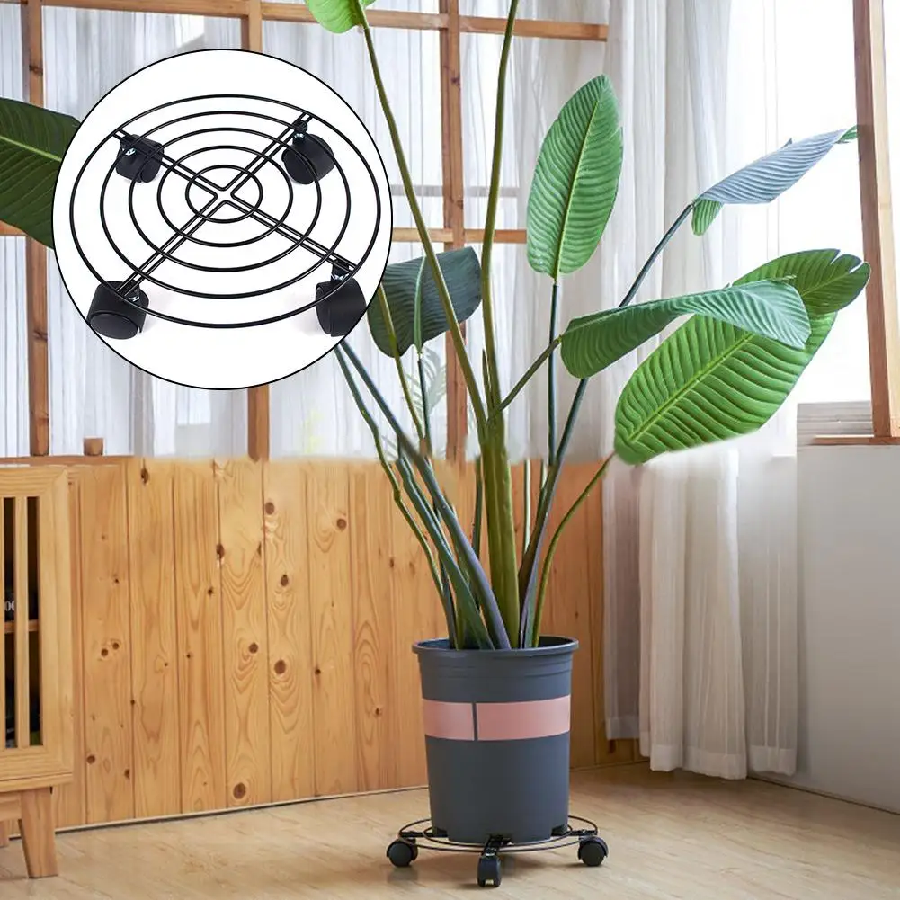 Metal Plant Cart Set of 3 with Wheels for Indoor and Outdoor Plant Transport and Compact Base for Flower Pot Stability