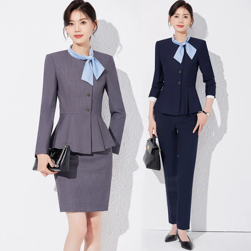 High-End Business Suit Women's Autumn and Winter Elegant Workplace Beautician Sales Office Hotel Waitress Stewardess Uniform Wor