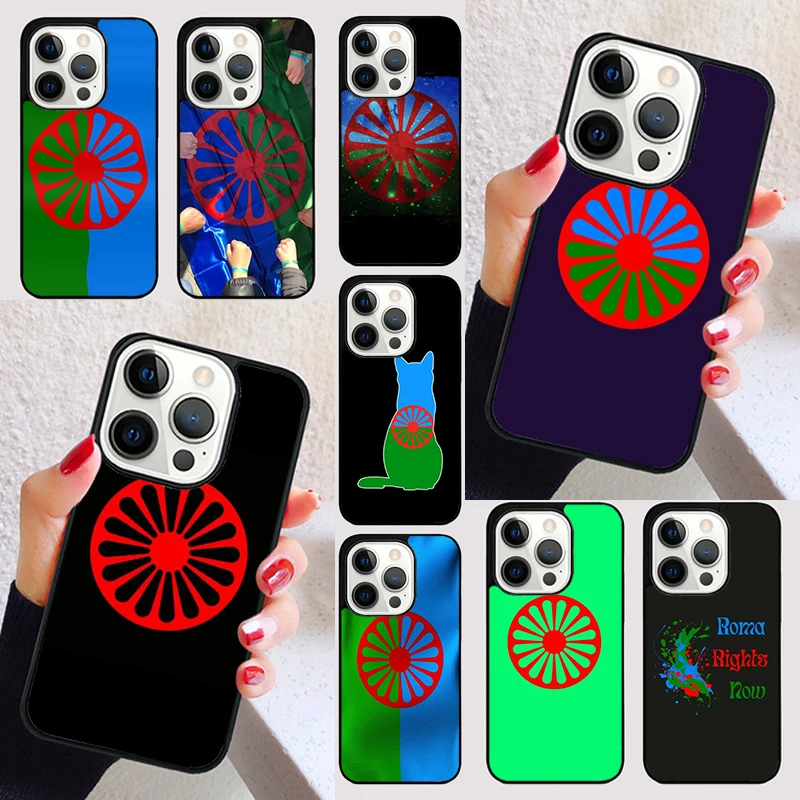 Gypsy Romani Roma Flag cover For iPhone 15 16 13 12 11 14 Pro Max Mini Max SE 2020 7 8 15 16 Plus Phone Case