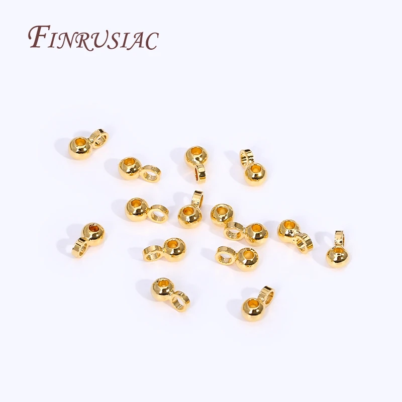 18K Gold Plated Mini 2.5mm Beads Pendant Bail Bead For DIY Jewelry Making Supplies