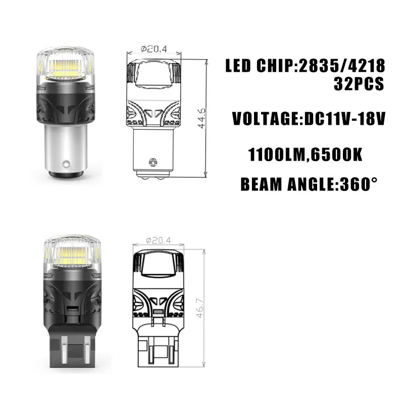 팬이 있는 LED 역방향 램프, 주간 주행등, 방향 지시등, DRL LED 램프, BA15S W21W, BAU15S, 2 개