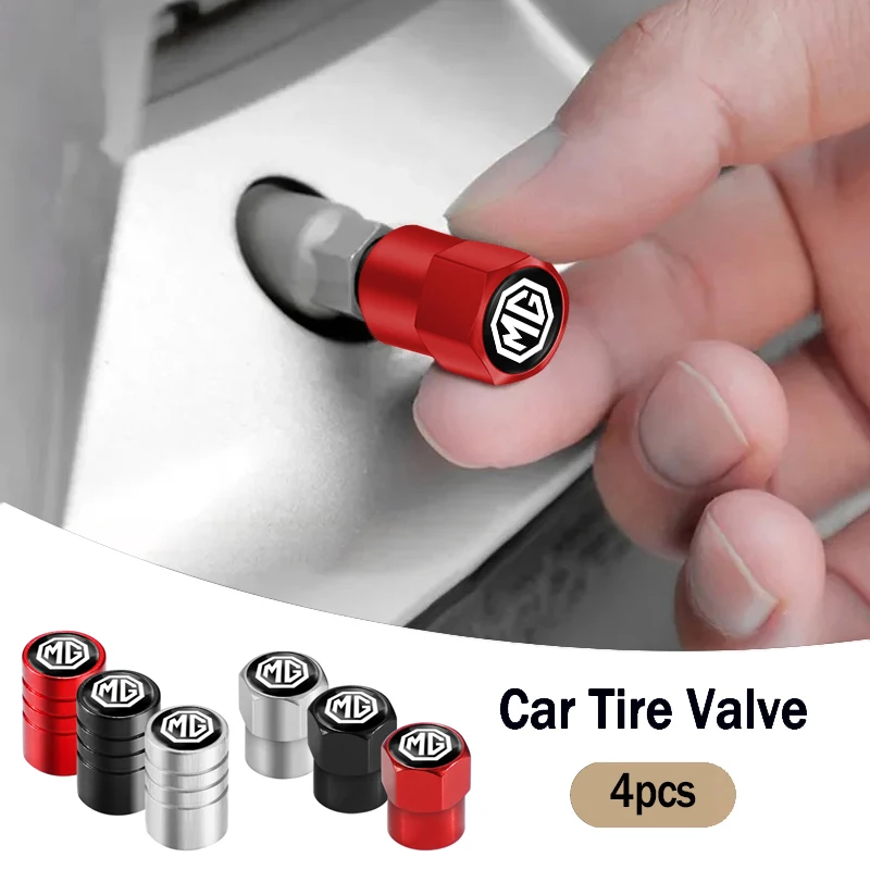 4Pcs Auto Styling Metall Rad Reifen Ventil Kappen Staub Zubehör Für Morris Garages MG MG3 MG5 MG6 MG7 GT GS Hector HS ZS ZX EZS