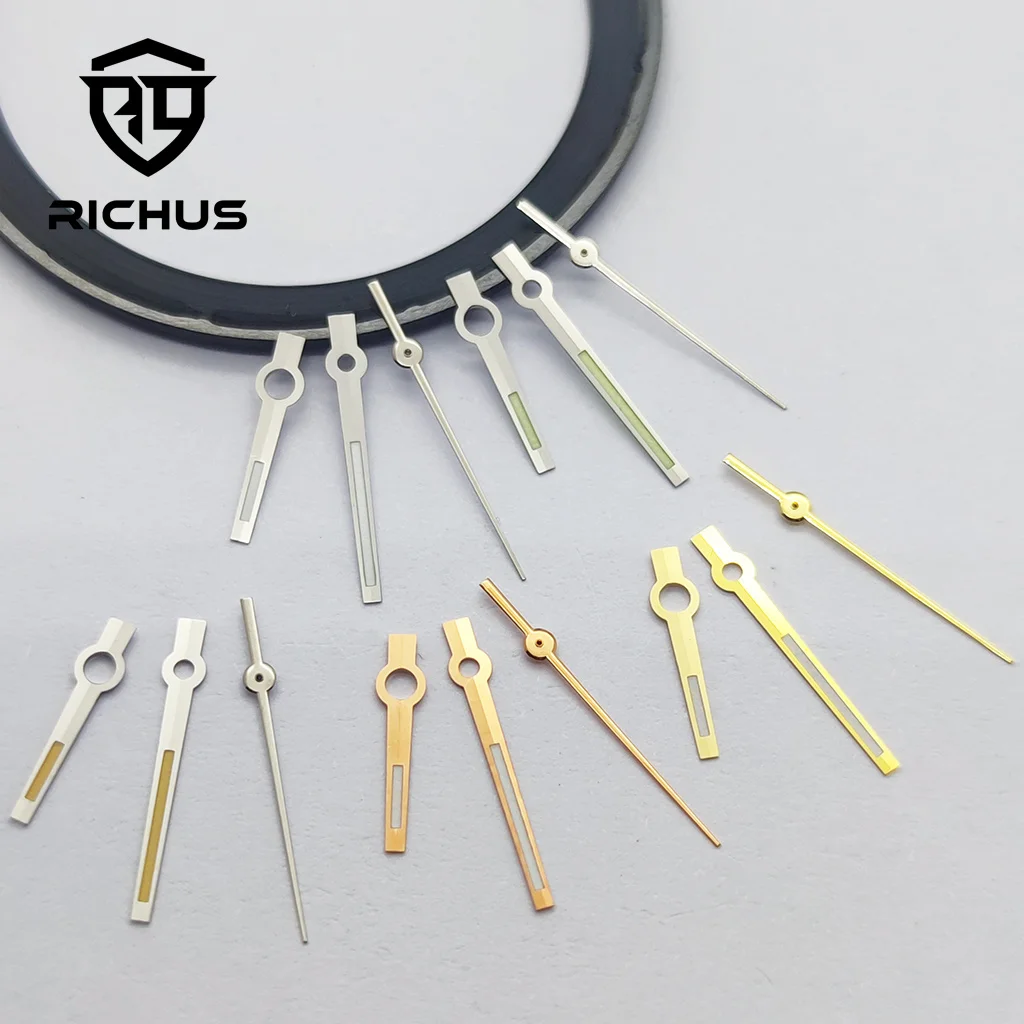 RICHUS Silver Gold Rose Gold Watch Hands Luminous Fit NH34 NH35 NH36 ETA2824 2836 Miyota8215-DG Movement