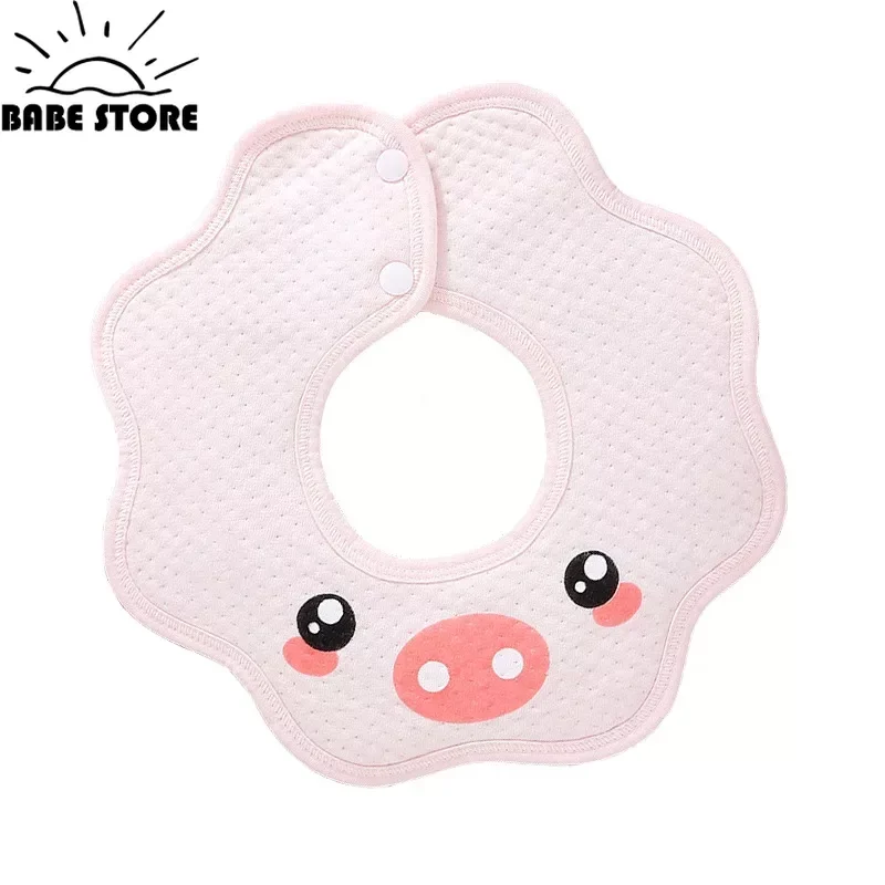 New Baby Saliva Towel Waterproof Octagonal Saliva Towel Baby Products 360° Snap Button Petals Newborn Bib Baby Products