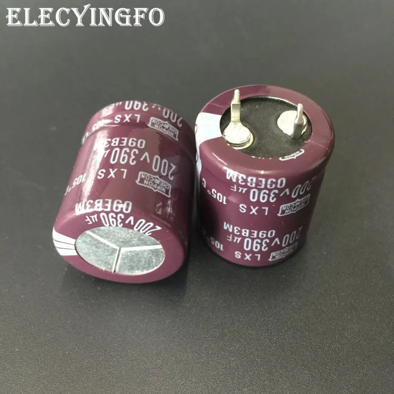 2Pcs/10Pcs NIPPON NCC LXS Series 22x25mm 200V390uF Super Downsized Aluminum Electrolytic Capacitor