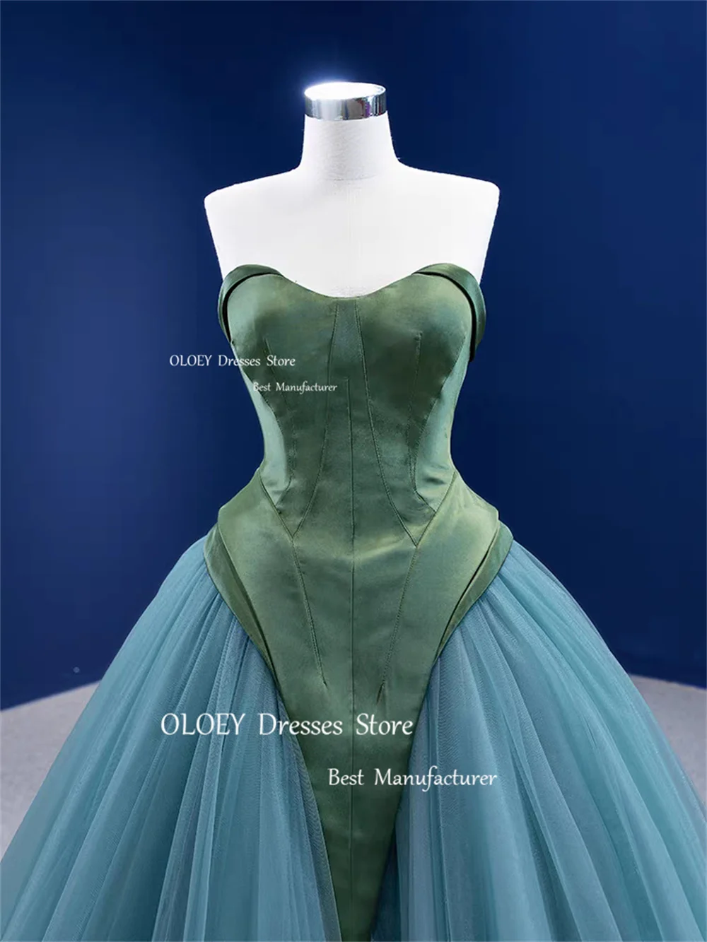 OLOEY Classic Green 15 17 abito Quinceanera abito da sposa splendido Tulle setoso perline abito da ballo compleanno abiti da festa personalizzati