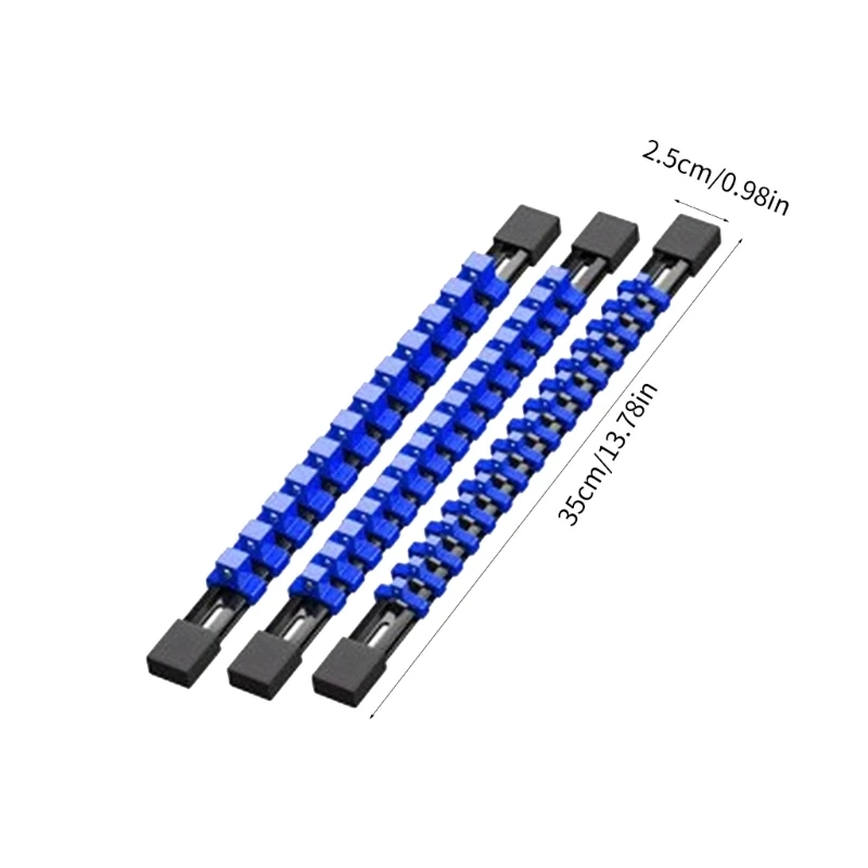 Baru 3 Buah Set Pengatur Soket, Rel Tempat Soket untuk Klip 1/4 "3/8"