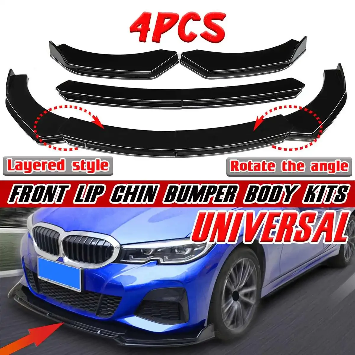 

Detachable Car Front Bumper Splitter Lip Spoiler Diffuser For BMW F10 F11 F30 F80 M3 F82 M4 E39 E46 E53 E90 E92 Car Accessories