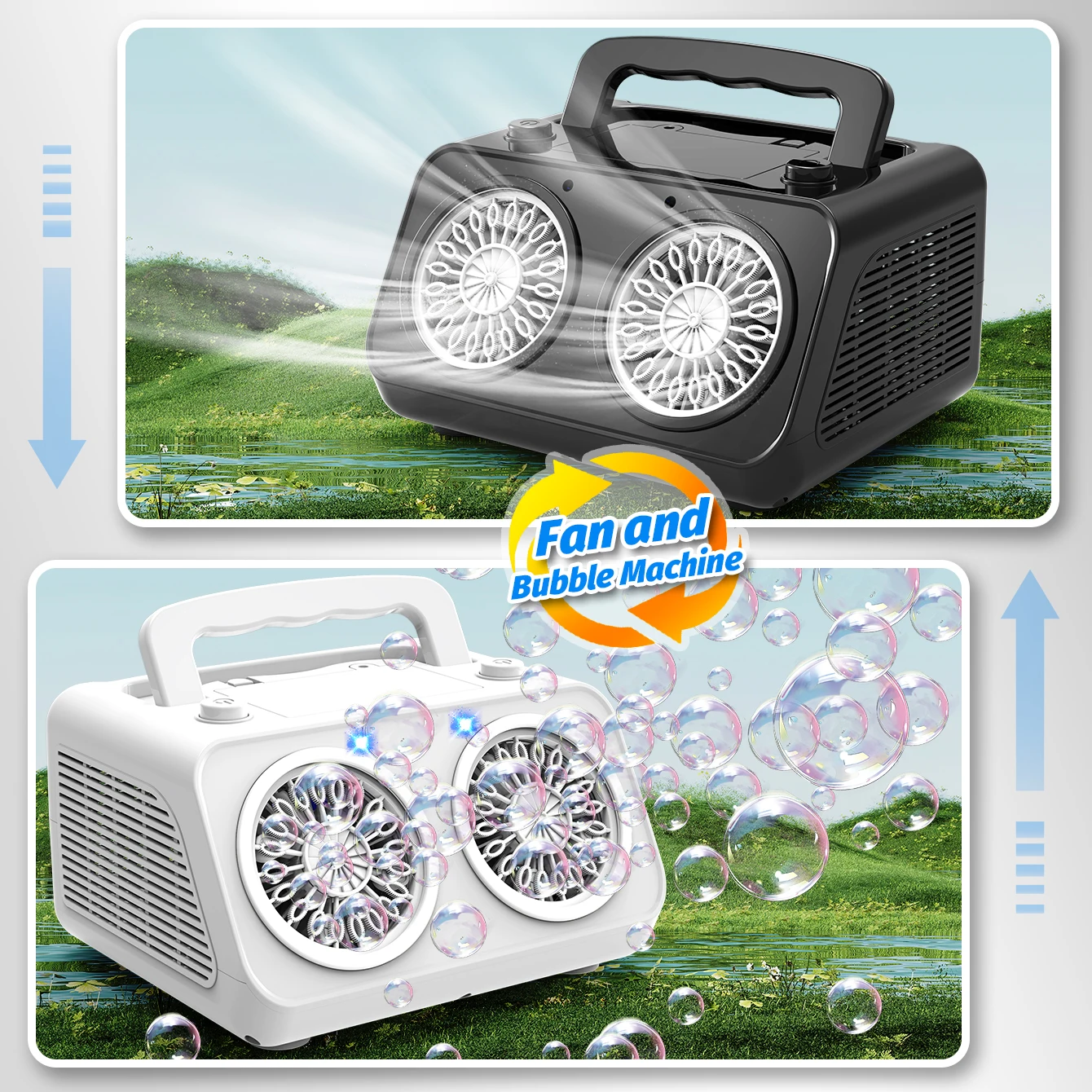 20 hole handheld bubble machine, small bubble toy, parent-child interaction, outdoor toy without battery and bubble water