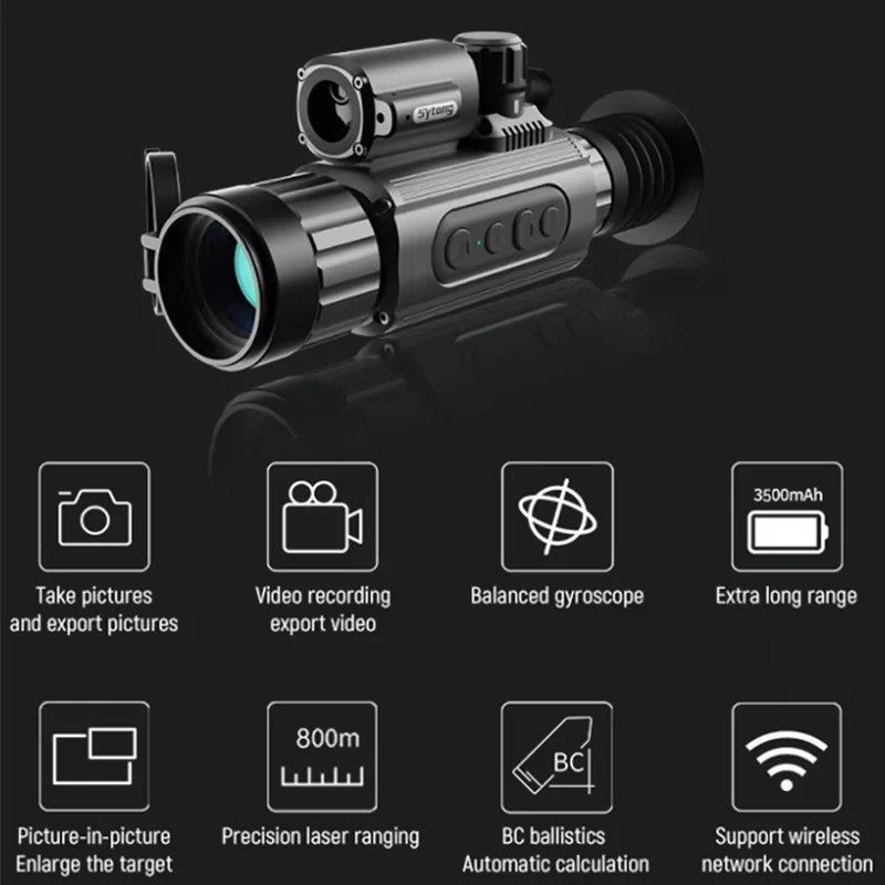 AM03-35LRF Thermal Monocular with Laser Ranging Long Range Ballistic Calculation Hunting Searching Heat Imaging Scope