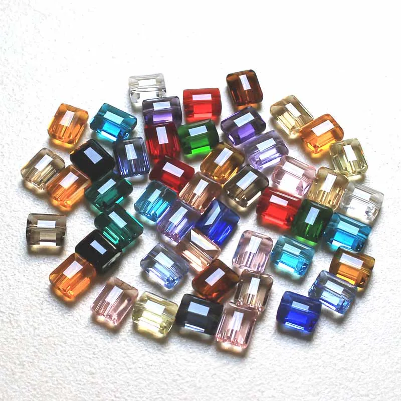 StreBelle AAA Multi Colors Rectangle Beads 10x8mm 8x6mm Square Crystal Glass Spacer Loose Bead DIY Jewelry Earring Findings