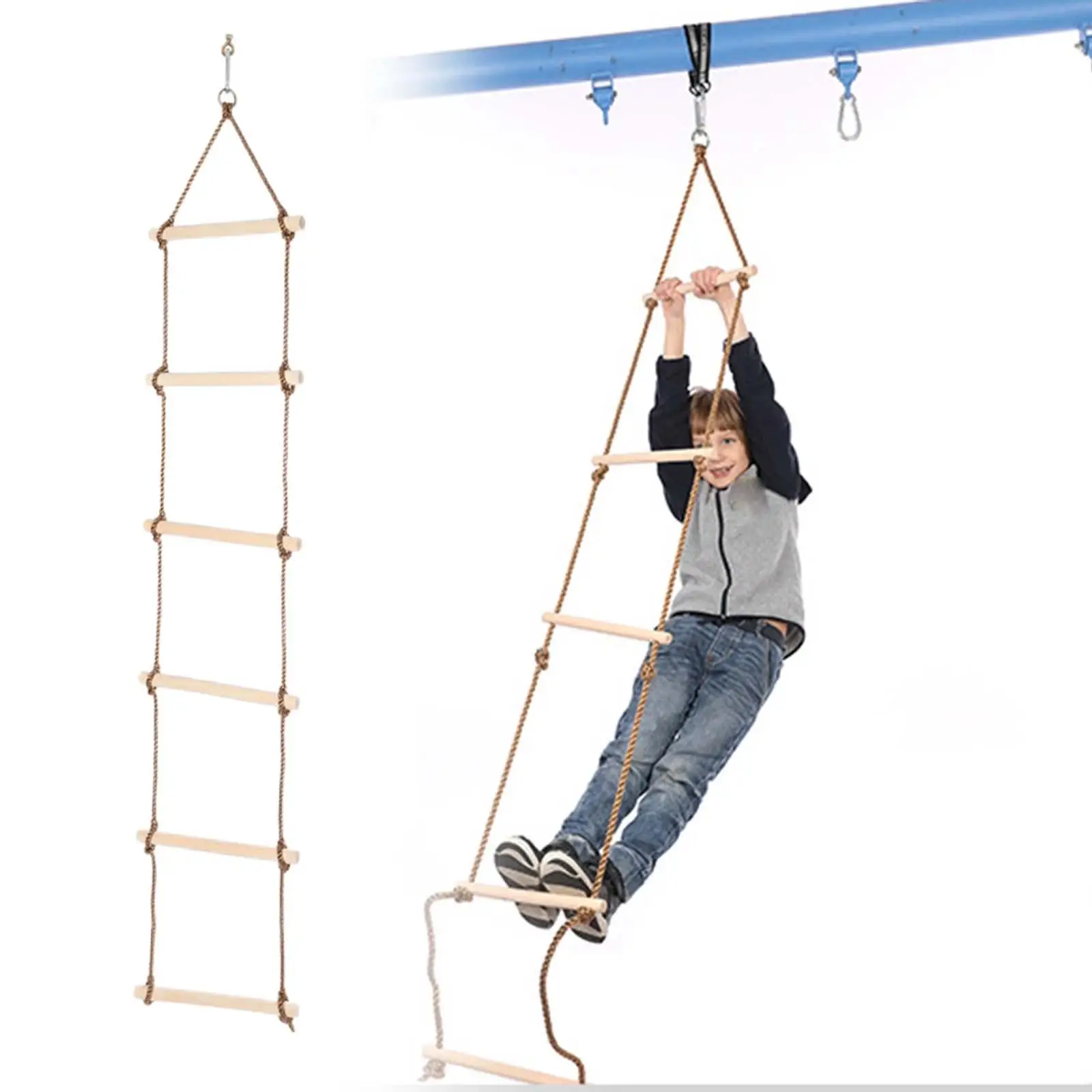 Rope Ladder Swivel Sports Rope Toys for Indoor Tree House Children