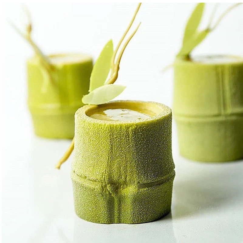 6 or 8-Cell Bamboo Joint Design Food Grade Mousse Cake Mould Silicone Chocolate Mold DIY Candle Mould Kitchen Dessert Tools