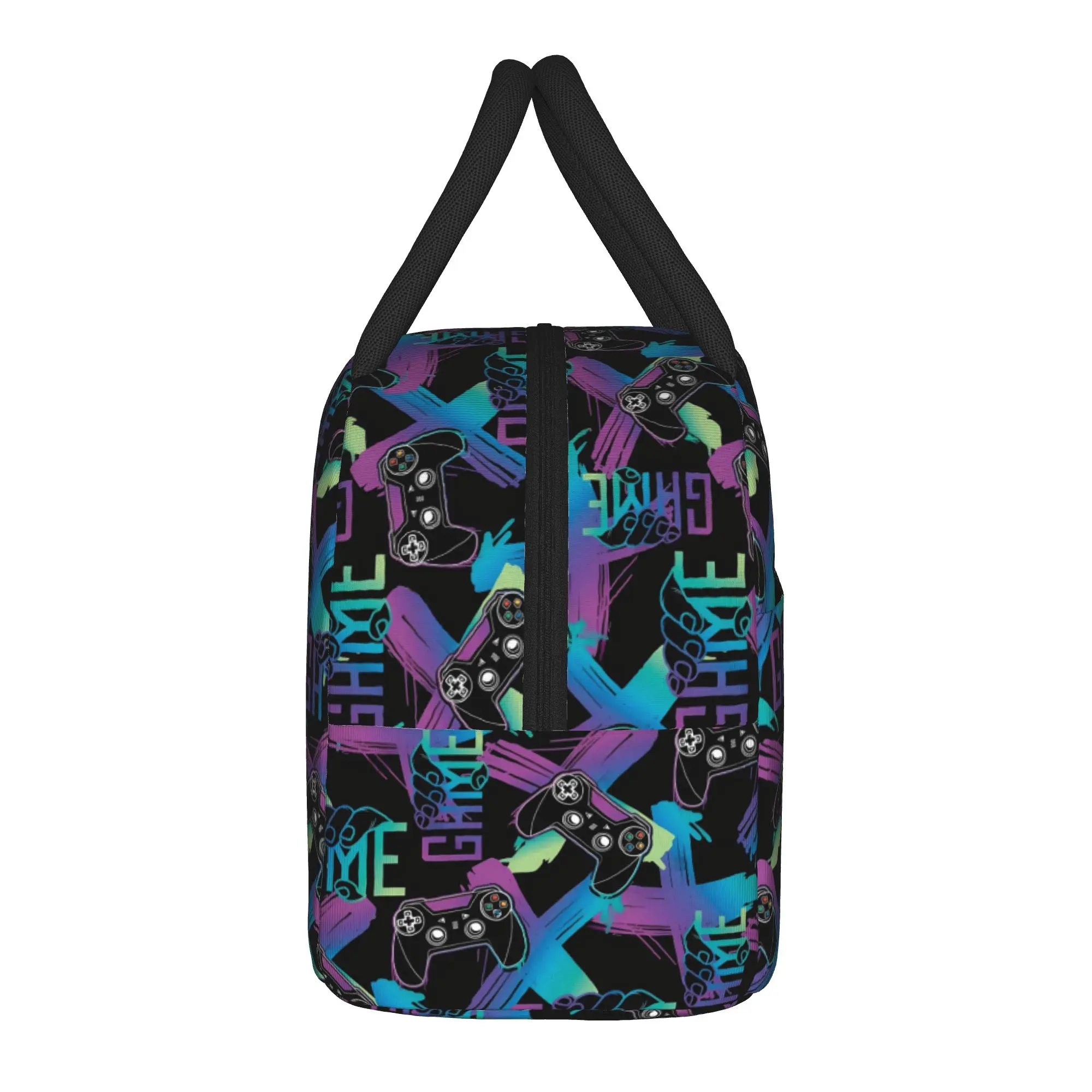 Video Game Gaming Controller Insulated Lunch Bags Cooler Bag Reusable,Meal Container  Large Lunch Box Tote Food Storage Bags