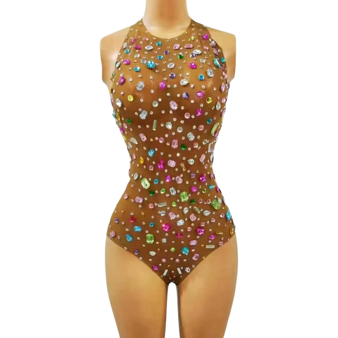 Błyszcząca bogini starszy sesja zdjęciowa rekwizyty powrót do domu świętuj body dla kobiet Las Vegas Show Drag Queen kostiumy 2025