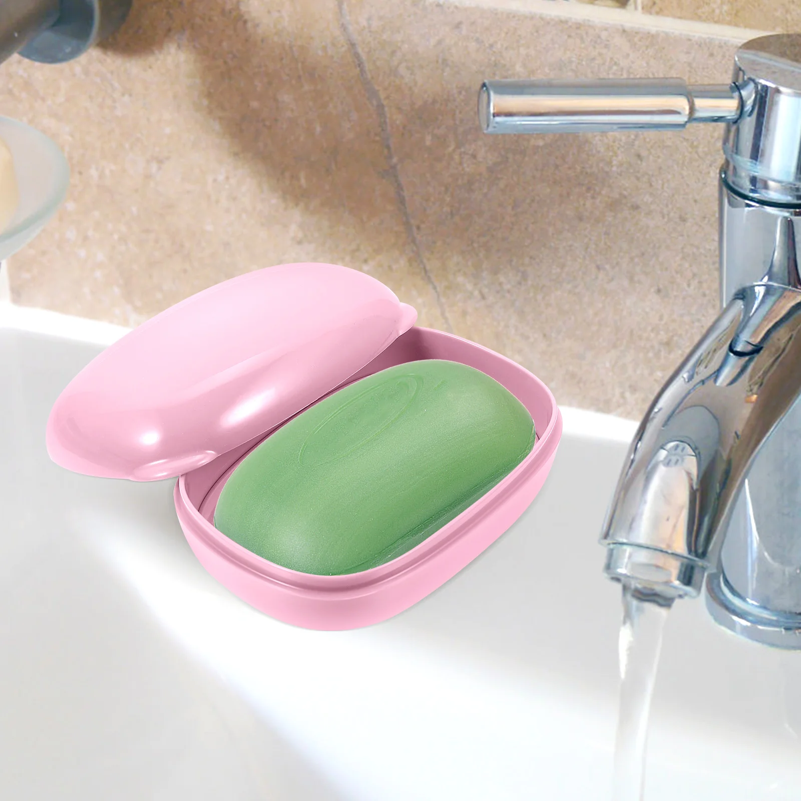 

2pcs Waterproof Dish Shower Holder Portable Tray With Lid Household Case Brain Rack Travel Soap Container Bathroom Accessories