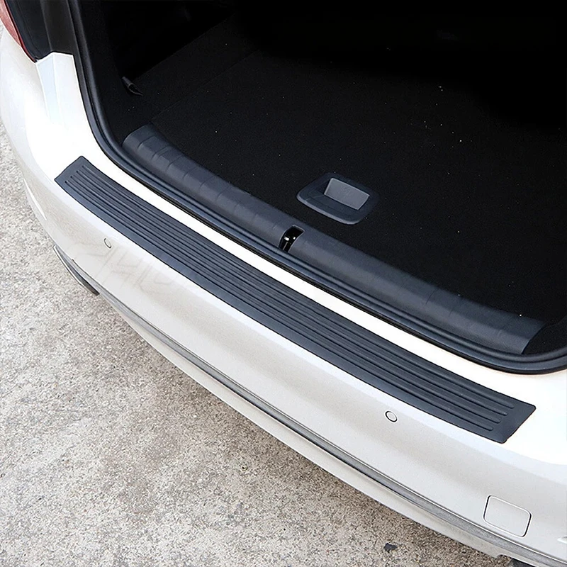 Car Trunk Door Sill Plate Protector Anti-Scratch Rubber Mouldings Pad Trim Cover Strip Car Rear Bumper Guard Plate Cover Trim