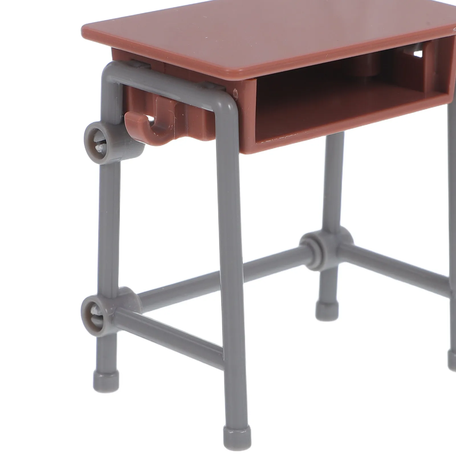 5Sets Miniature School Furniture Sets Realistic Plastic Classroom Desks Tables for Dollhouse Study Room Decorations Educational
