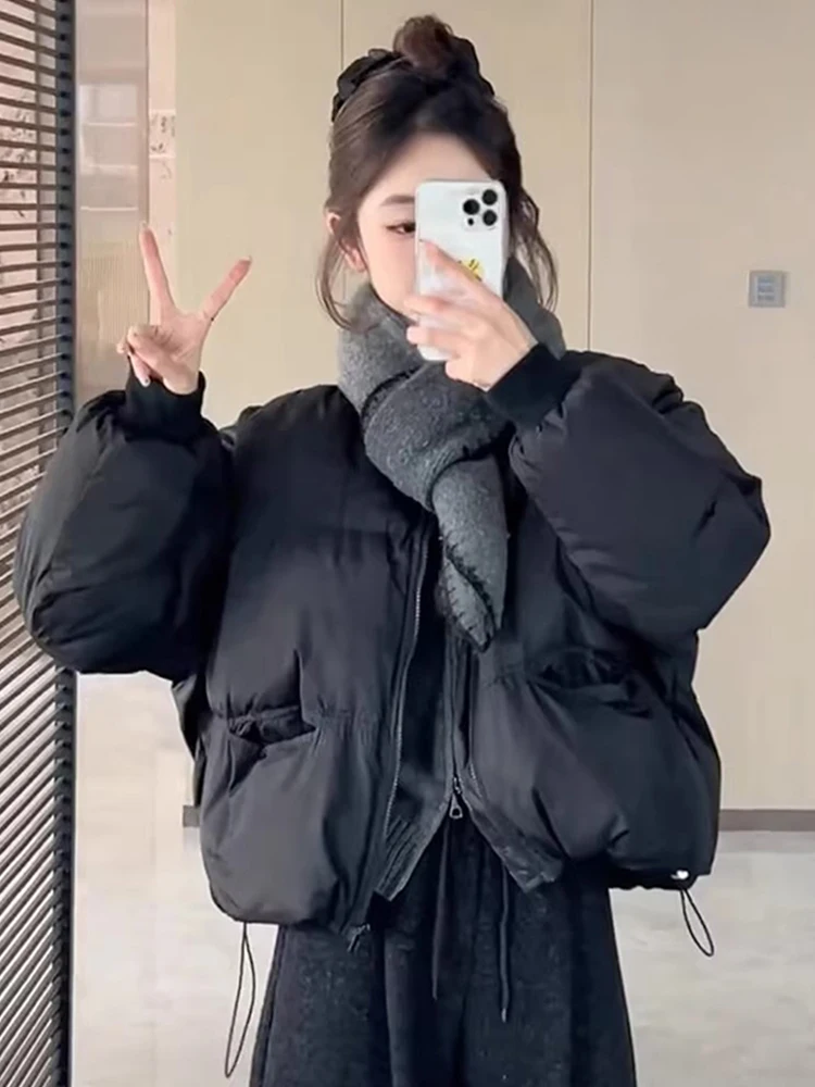 

Women's ort Thiened Cotton Jaet round Ne Loose Fit Bread Sle Outerwear Casual Loose pe Breathable Long Sve