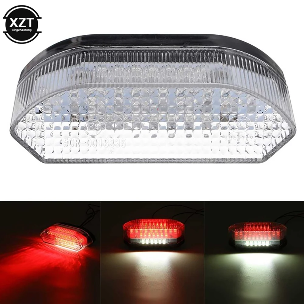 1pc Motorcycle Tail Light Universal Motorcycle LED Tail Light License Plate Light Brake Light for Off-Road Atv