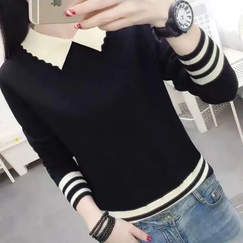 Autumn Spring Style Women Knitted Pullover Tops Lady Casual Zipper V-Neck Knitted Pullover Sweater DF4924