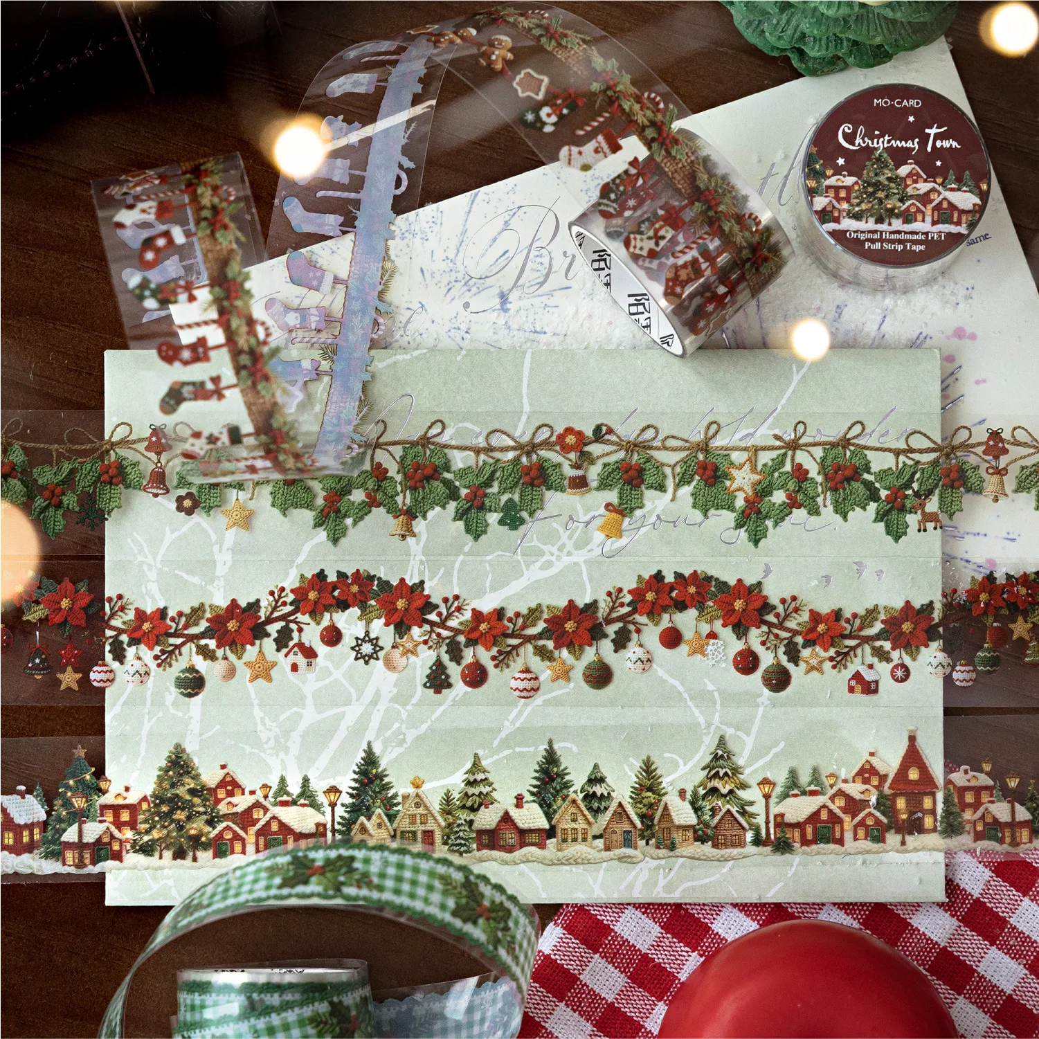 1 Roll New Vintage Christmas Elk Holiday Cartoon Sticker Colorful Dream Scrapbooking Diy Gift Packaging Stickers