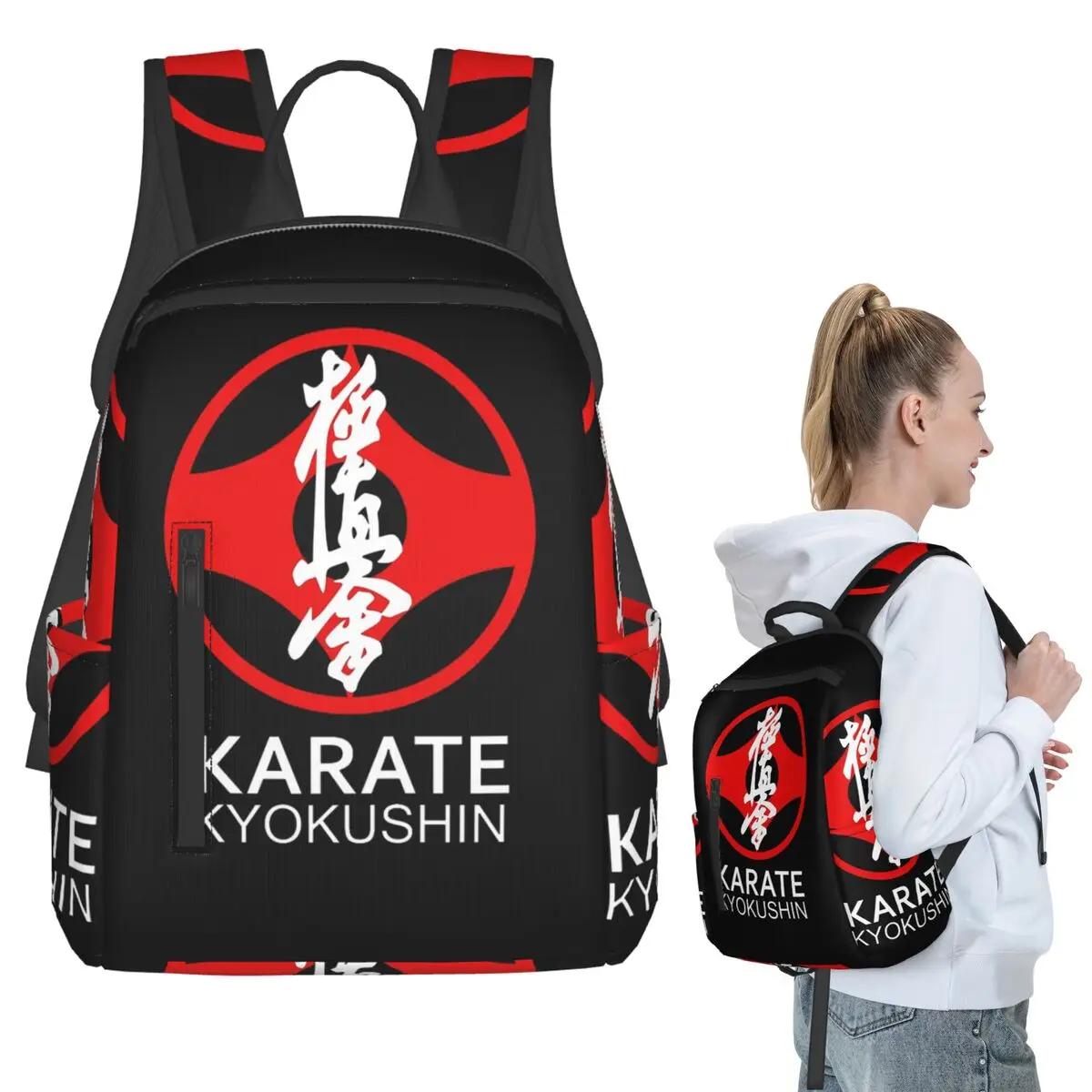 

Kyokushi Karate Kumite Scene Backpack Student BookBag Children School Bag Laptop Shoulder Bags Boys Girls