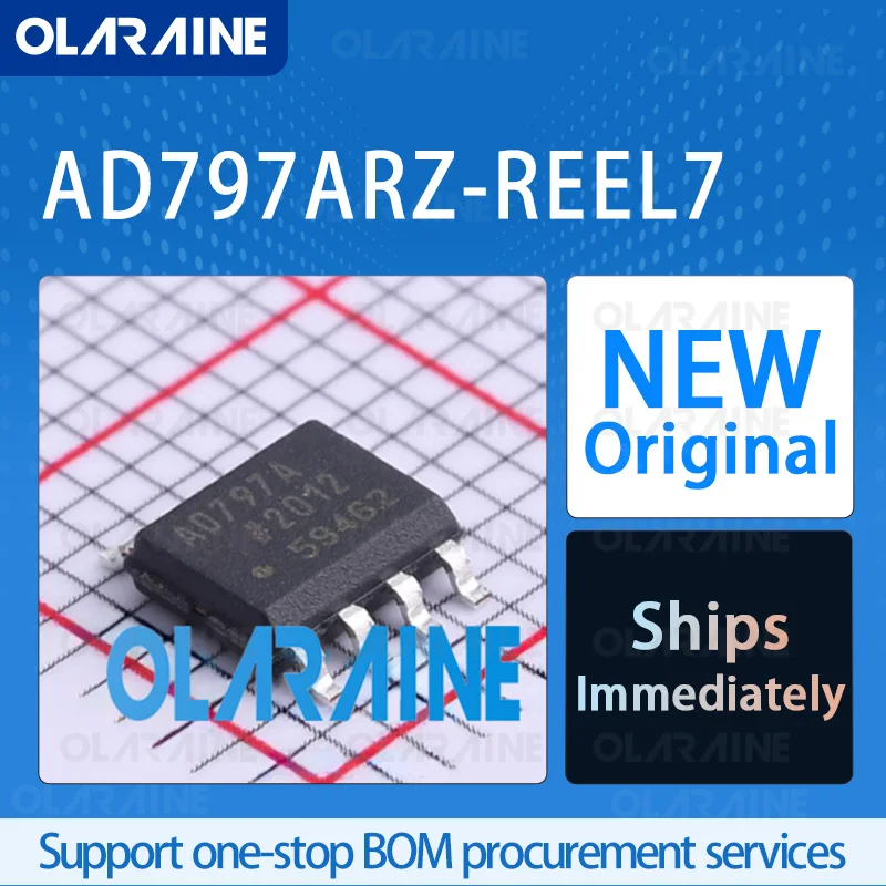 

1/5/10Pcs AD797ARZ-REEL7 SOIC-8 original ic chip Microphone preamp RoHS 1 Channel Vos - 80 uV Ib -1.5 uA