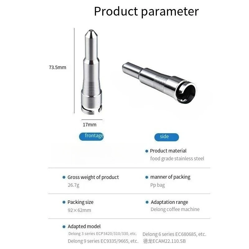 For Home Cafe Brew Durable Anti Rust Easy Install Upgrade Steam Nozzle Stainless Steel Fit Delonghi Coffee Maker Milk Froth Tip