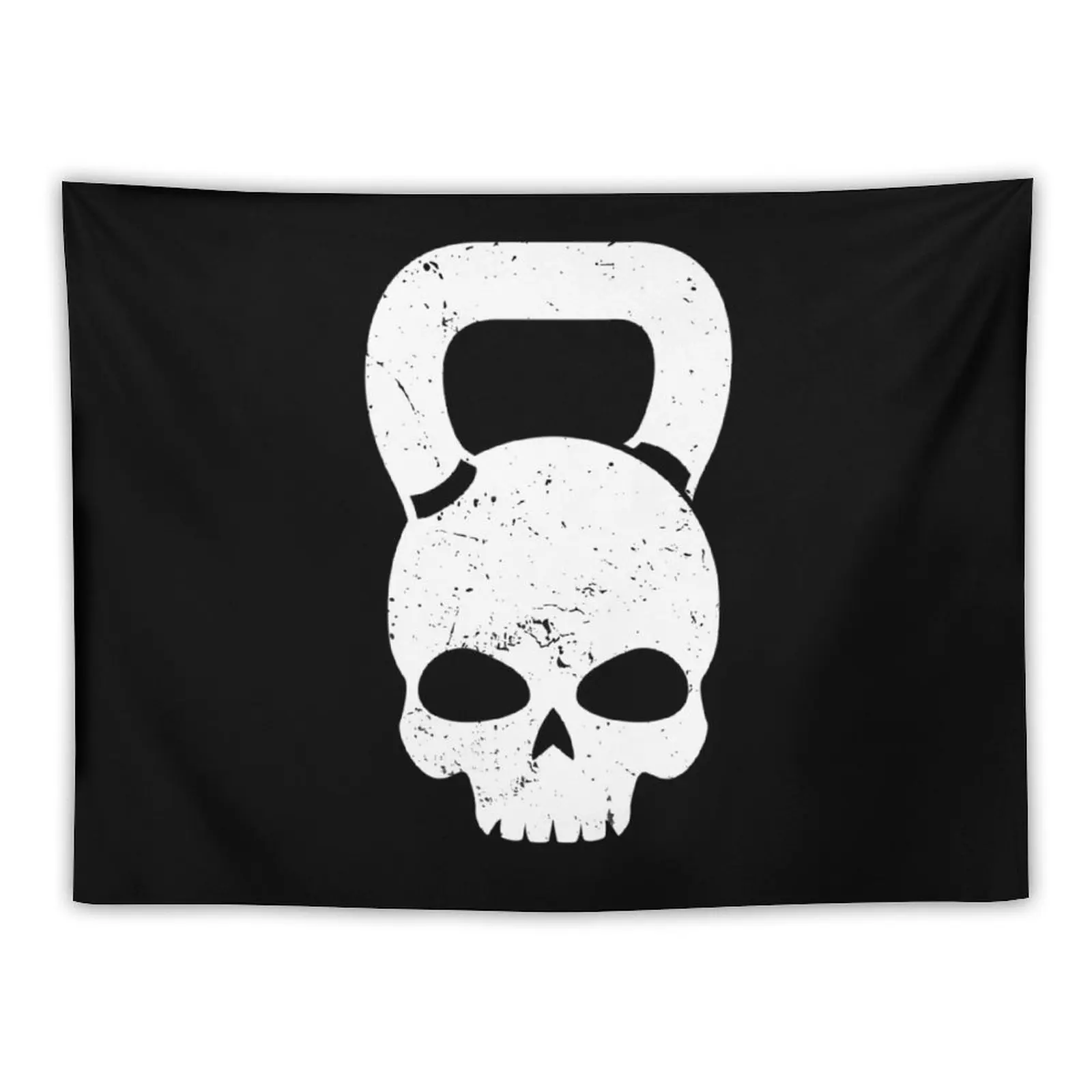 

New Motivational Kettlebell Skull HIIT KB Training Tapestry Room Ornaments Wall Decor