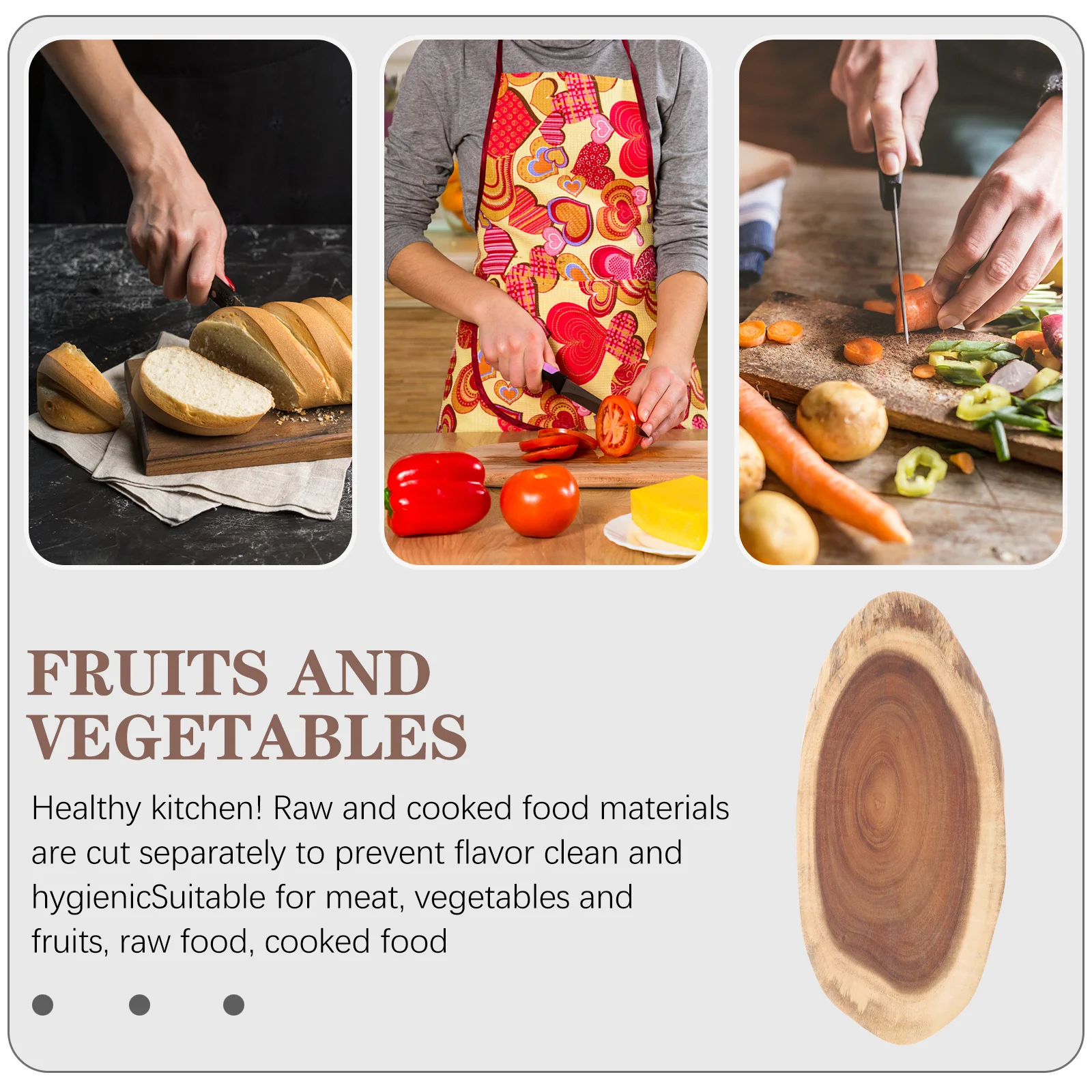 

Acacia Wood Cutting Board Irregular Stump Design Kitchen Chopping Board For Fruit Meat Vegetables Fish Home Supply