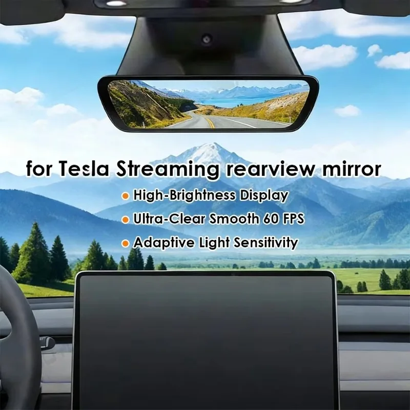 Electronic Streaming Rearview Mirror Dash Cam, 9.36 Inch Touch Screen,1080P Dual‑Lens Front & Rear Video Recorder