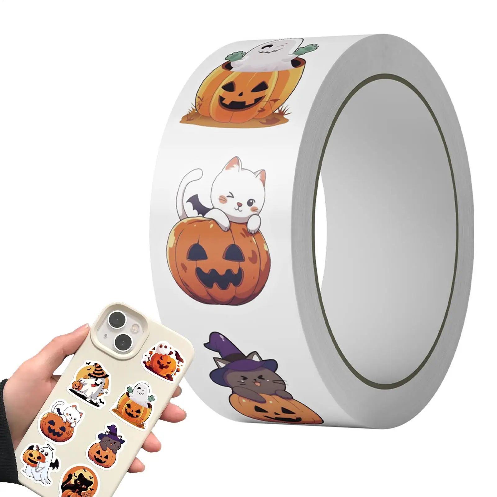 

Halloween Pumpkin Stickers 500 Pieces Festive Envelope Seals Halloween Envelope Stickers For Card Making Cookie Cupcake Baking