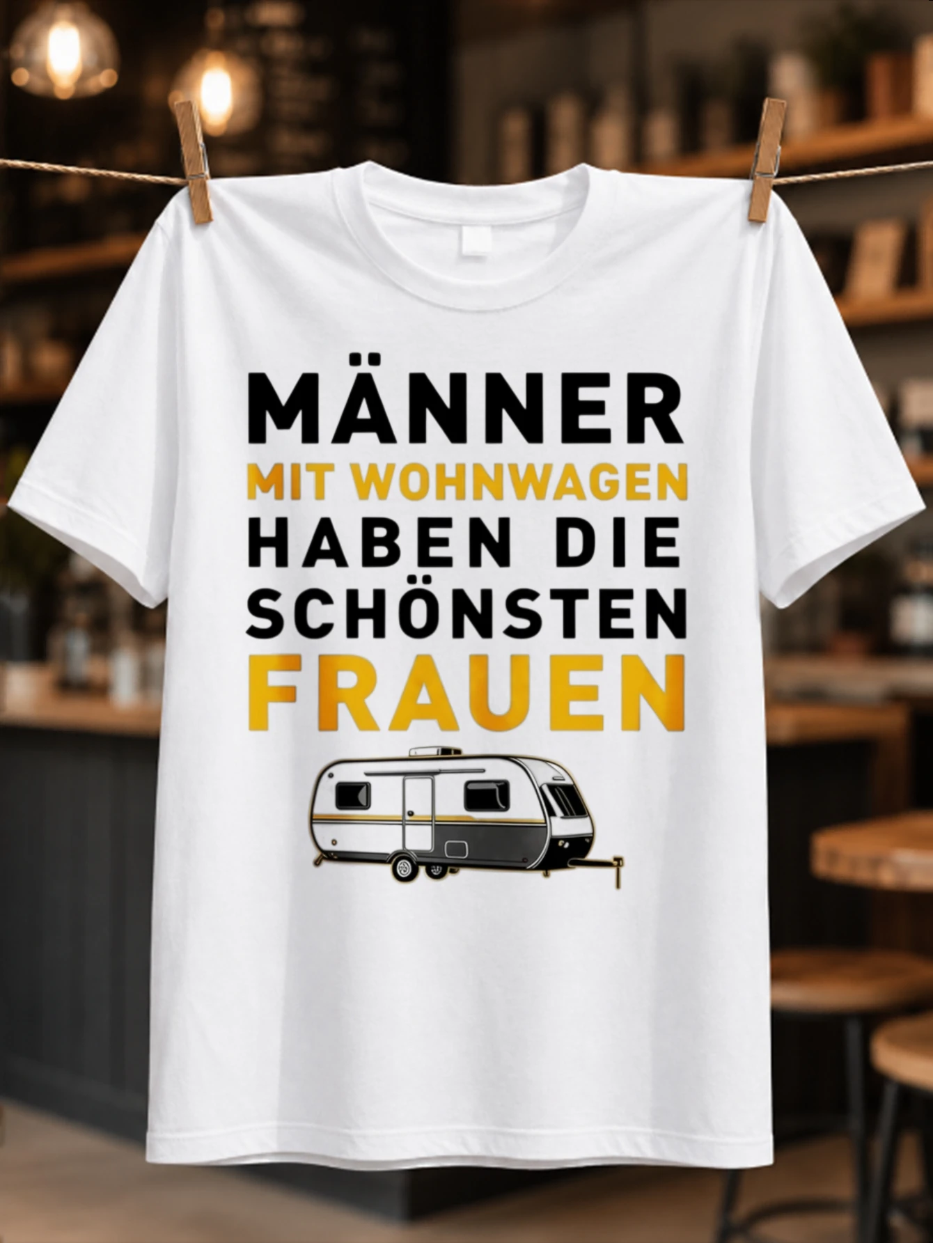 Wohnwagen Frauen Quote German caravan graphic with  and gold typography camper life humor style  Unisex All T-Shirt