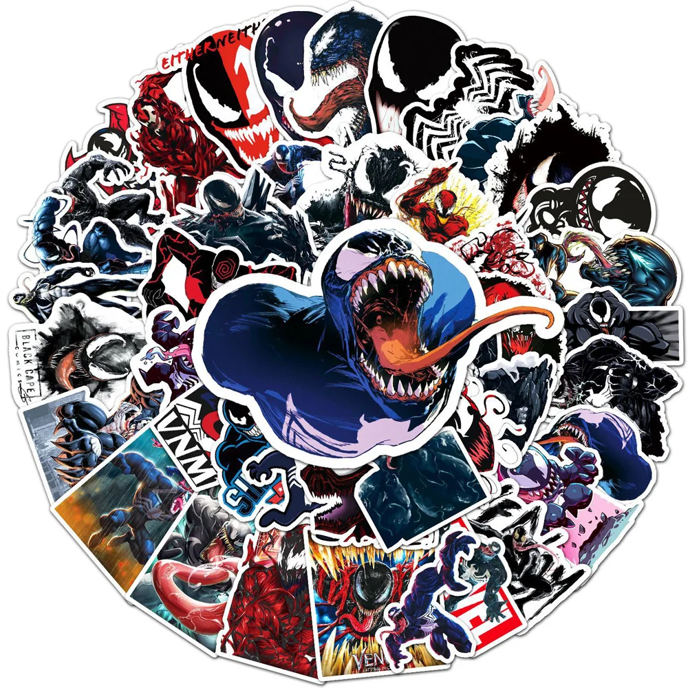 10/30/50pcs Cool Disney Movie Venom Cartoon Stickers Decals for Kids Toy DIY Skateboard Phone Diary Anime Graffiti Sticker Decor