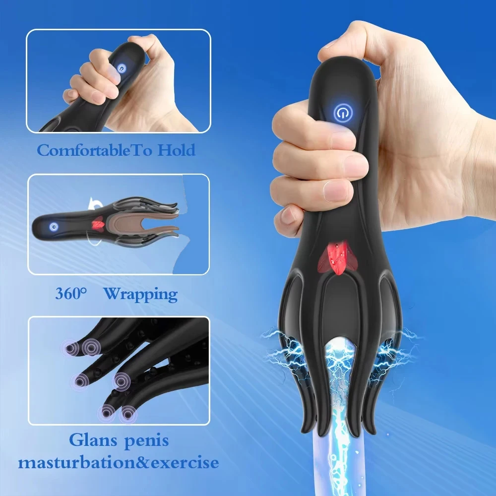 حشفة المدرب القضيب الهزاز مع اللسان لعق الفم اللسان دائم تأخير التحمل تدليك الذكور معدات الاستمتاع واللعب الجنسي للرجال