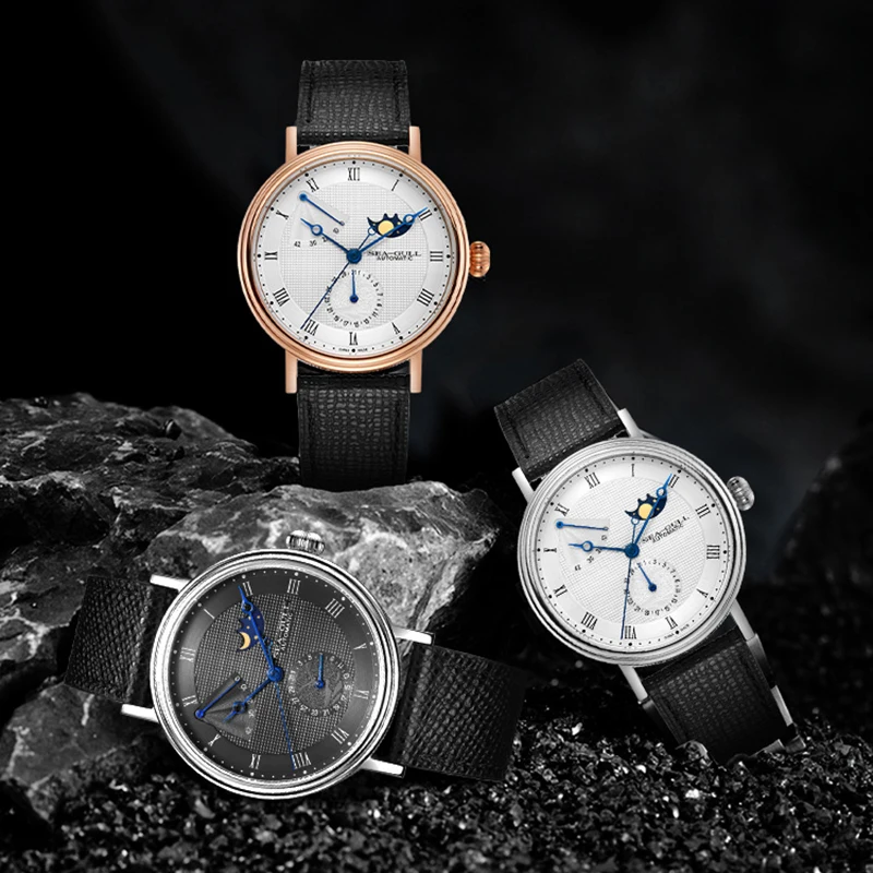 2023 NEW Seagull Men's Watch Moon Phase Watches Men Waterproof Casual Automatic Mechanical Male Watch 2021 For 819.11.6092 images - 6