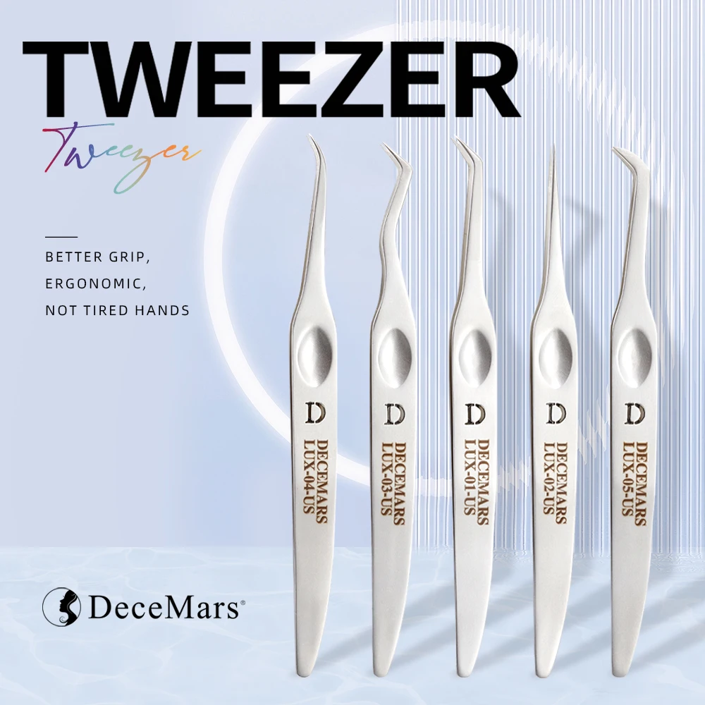

DeceMars Eyelash Extension Tweezers Five Colors lash tweezers cosmetic tools makeup tools
