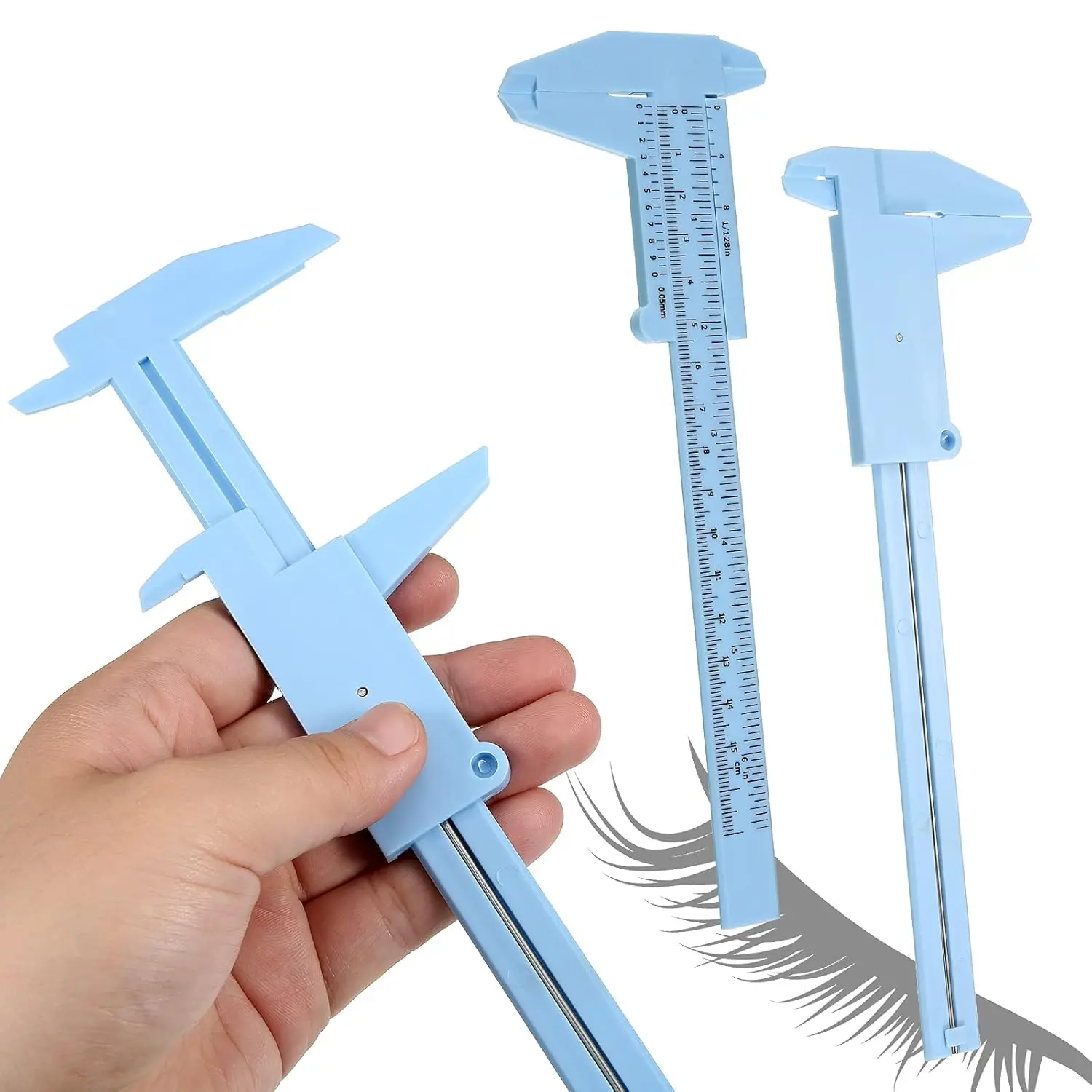1 Stück 0-150mm Tragbarer Mini-Kunststoff-Schiebemesser Doppelskala-Messgerät Schüler-Lineal Messwerkzeug für Kleine Objekte – Detail 3