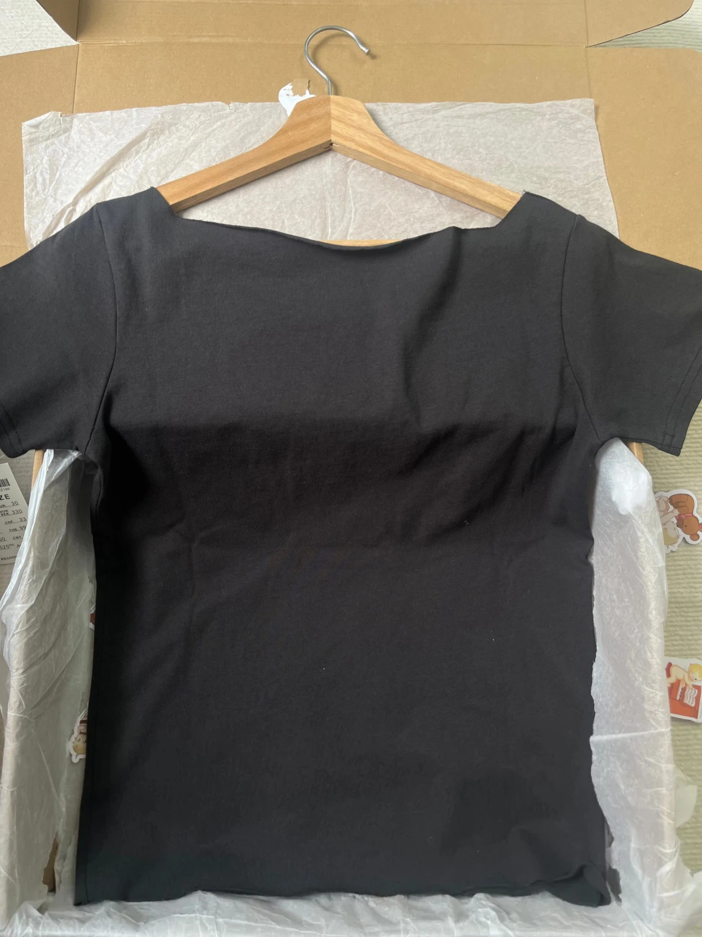 Brief Stickerei Dünnes T-shirt Frau Sommer Slash Neck Raw Saum Kurzarm T-shirts Vintage Streetwear Baumwolle T-shirt Y2k Tops – Detail 2
