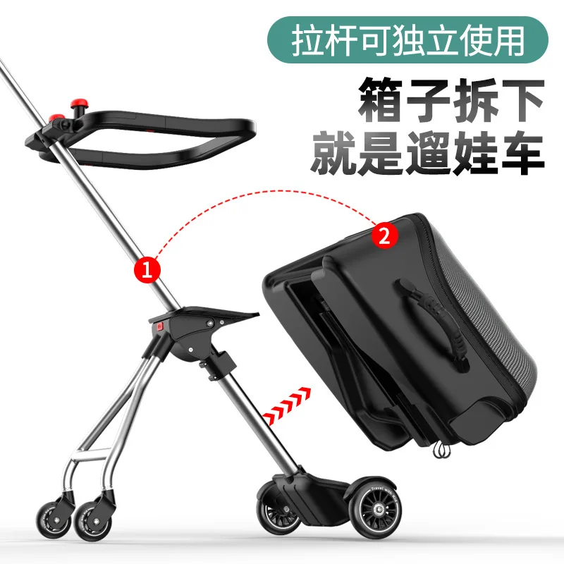 SEABIRD Kids Suitcase  Upgraded Version Baby Sitting on Trolley Tavel Bag Suitcase Carry On Rolling Luggage 20 Inch for Kids