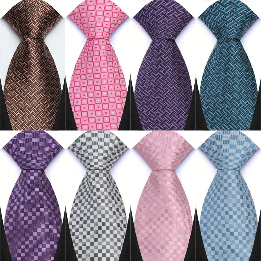 Neue männer Hohe Qualität Krawatten Mode 8 cm Streifen Plaid Muster Krawatte Für Männer Hochzeit Business Treffen Party anzug Gravata Geschenk