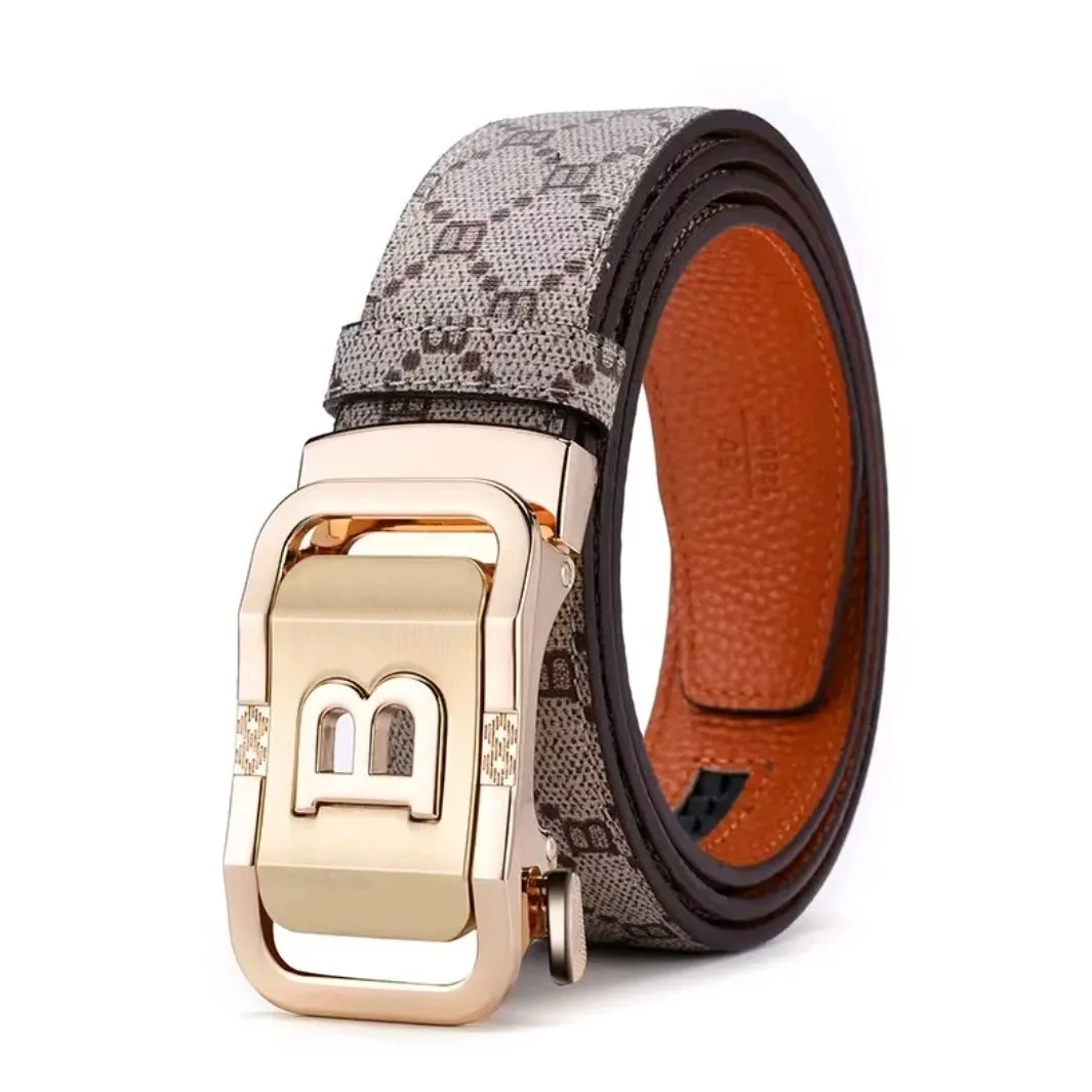 حزام جلدي أنيق للرجال 2025 - إبزيم أوتوماتيكي فاخر جديد |   حزام خصر متعدد الاستخدامات للأعمال وغير رسمي للمحترفين
