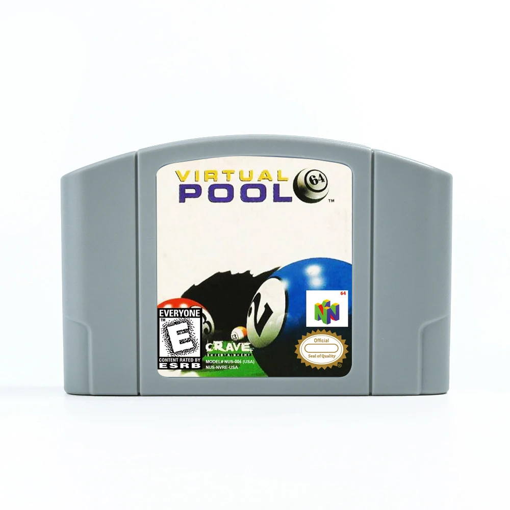 

Virtual Pool Retro 64 for Retro 64 Bit Game Cartridge USA Version NTSC FormatChidren Gift Gaming