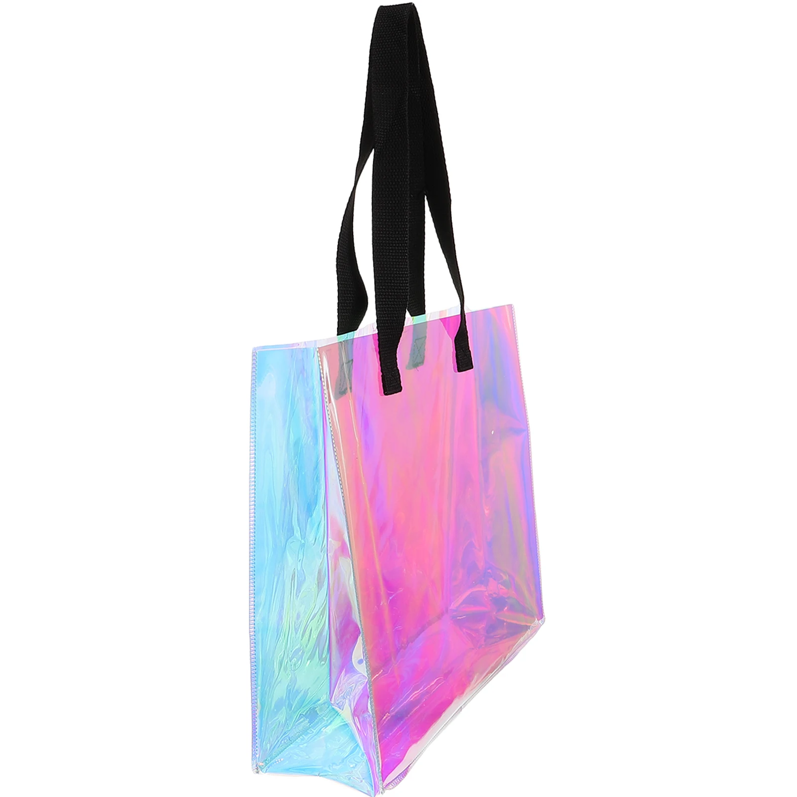 

Iridescent Tote Bag Holographic Handbag PVC Portable Gift Shopping Beach Large Capacity Waterproof Storage Travel Women