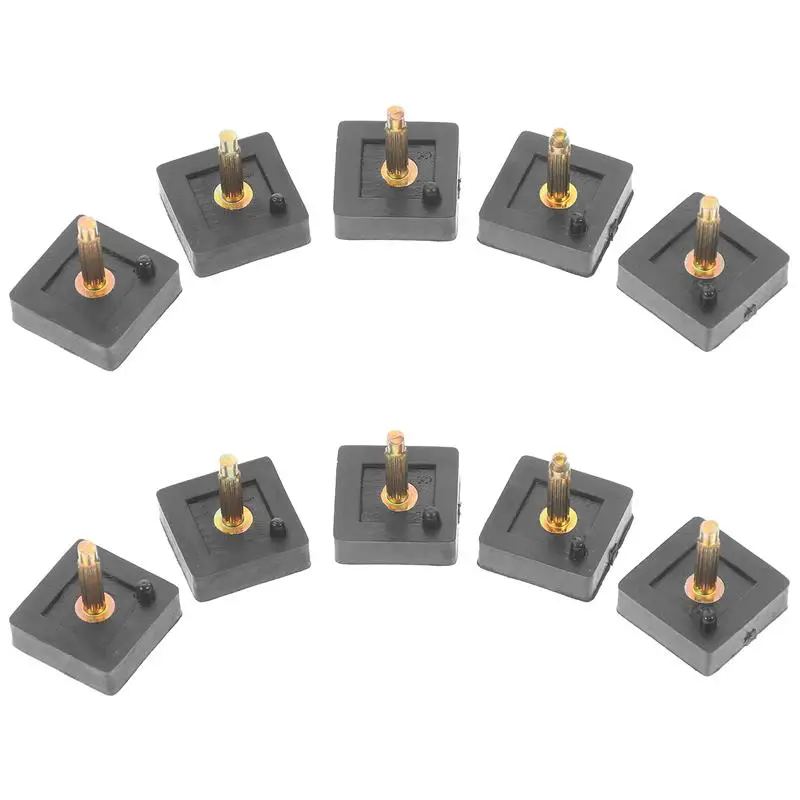 5 Pairs Square High Heels Shoes Tips Replacement Wear Repair 180X170X170CM for Pin Black Caps