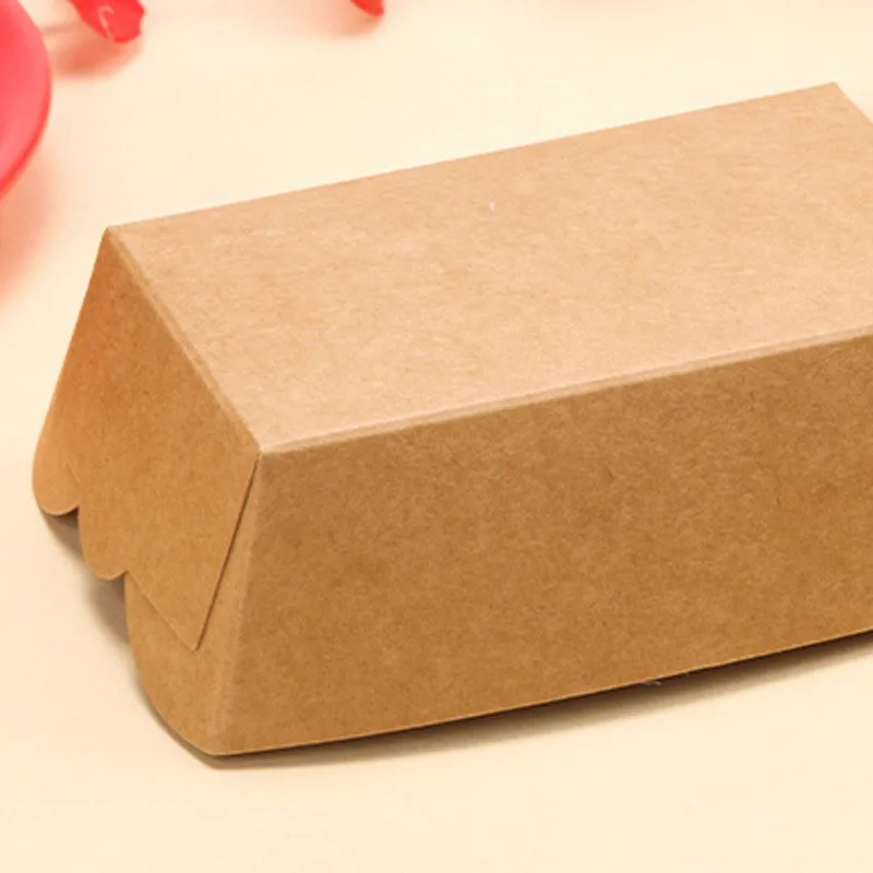 100pcs Foldable Kraft Paper Boat Shaped Trays Packing Box Holiday Disposable Plates Food Serving Packaging Supplies